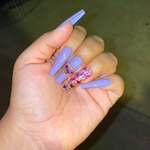 Purple Butterfly Press on Nails